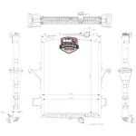 Radiador agua 940x734 mm con laterales Nissens 65624 Volvo FM FMX desde 2005 - Imagen 2