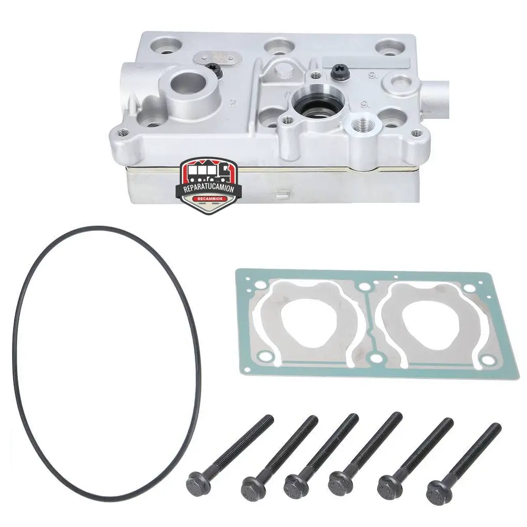 9125129372 Culata completa compresor aire original Wabco 9125129372 FH FM desde 2013 - Imagen 1