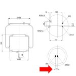 Fuelle suspension eje Sabo SA520243C Scania 2004 al 2016 - Imagen 2