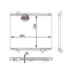Radiador agua 934x736 mm Mahle CR102000P MAN TGS - Imagen 2
