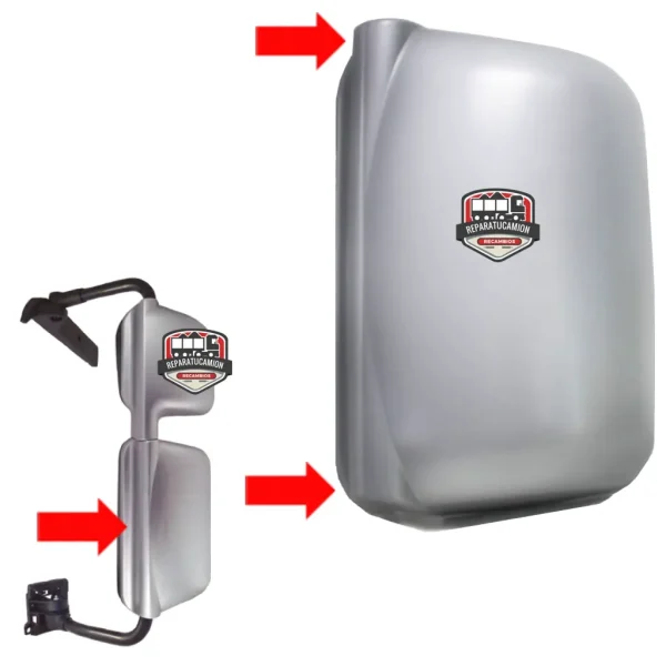 Retrovisor principal manual calefactado gris con cuello GPC15652 Renault Premium 2006 al 2013 - Imagen 1