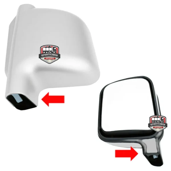 Retrovisor auxiliar manual calefactado izquierdo gris con cuello GPC15655 Renault Premium 2006 al 2013 - Imagen 1