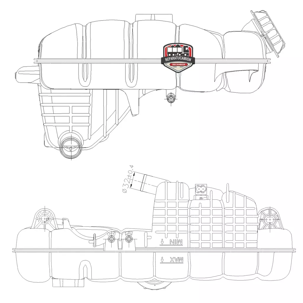 gpc16070b Deposito expansion refrigerante GPC16070 Volvo FM FMX - Imagen 2