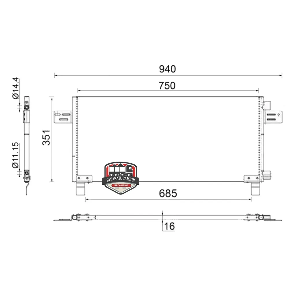 gpc990094681b Condensador aire acondicionado GPC990094681 MAN TGA TGL TGM TGS TGX - Imagen 2