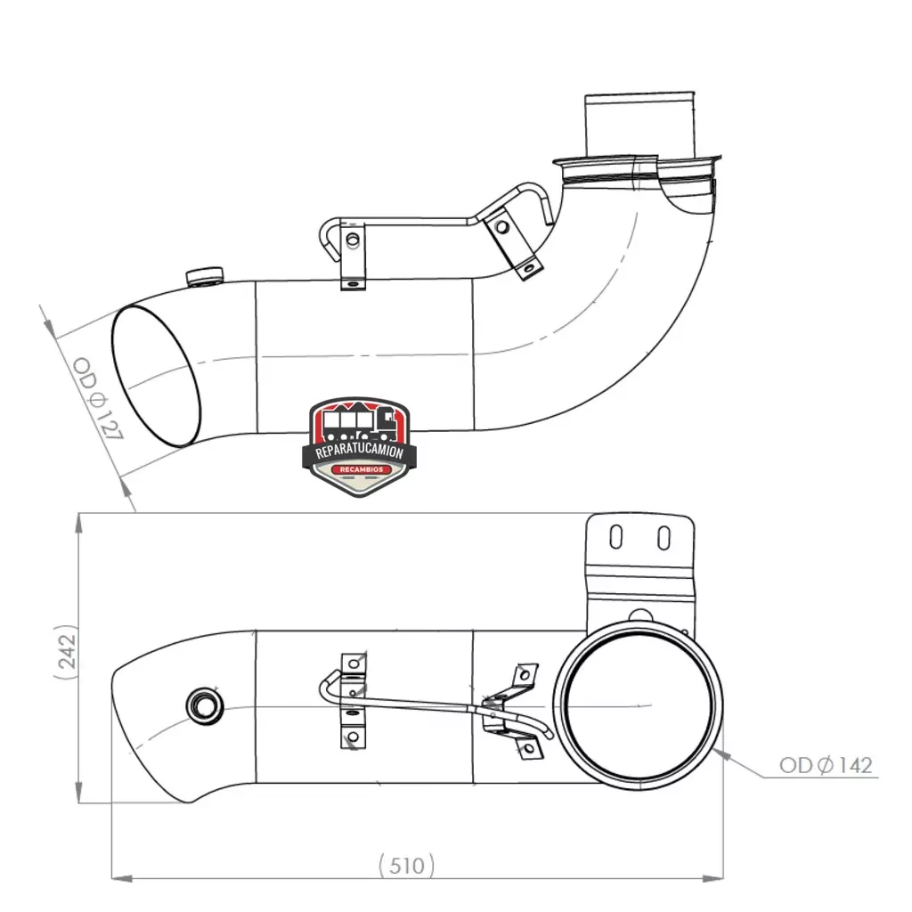 gpc99142209b Tubo escape GPC99142209 Scania desde 2004 - Imagen 2